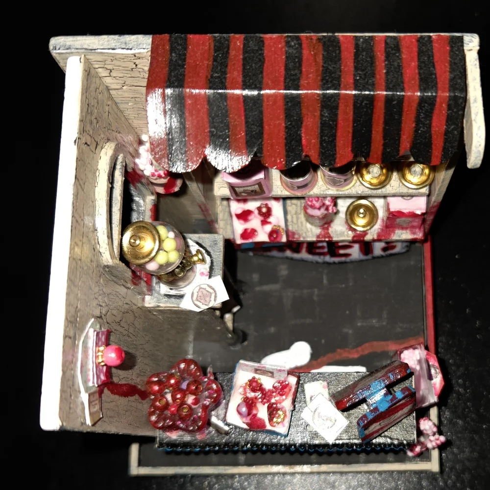 Miniature Creepy Bloody Candy Shop Diorama Art Display Piece! - Picture 4 of 5